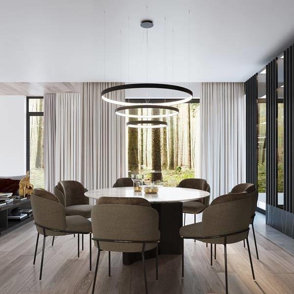 Thoro Thoro okrągła OPRAWA metalowy ZWIS rings LED 150W 3000K pierścienie czarne TH.138