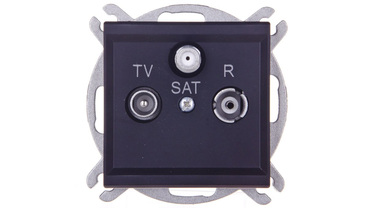 Ospel Gniazdo RTV-SAT końcowe GPA-RS/m/33 CZARNY METALIK