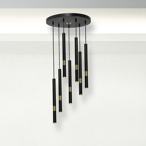 Milagro Lampa wisząca MONZA BLACK / GOLD 7xG9 8W MLP6385 MLP6385
