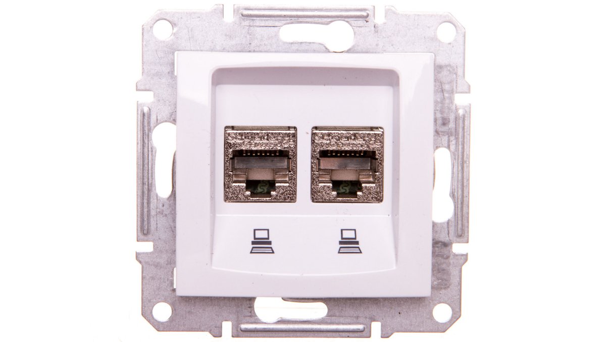 Schneider SEDNA BIAŁY GNIAZDO Komputer 2XRJ45 KAT. 5e EKRANOWANE SDN4600121
