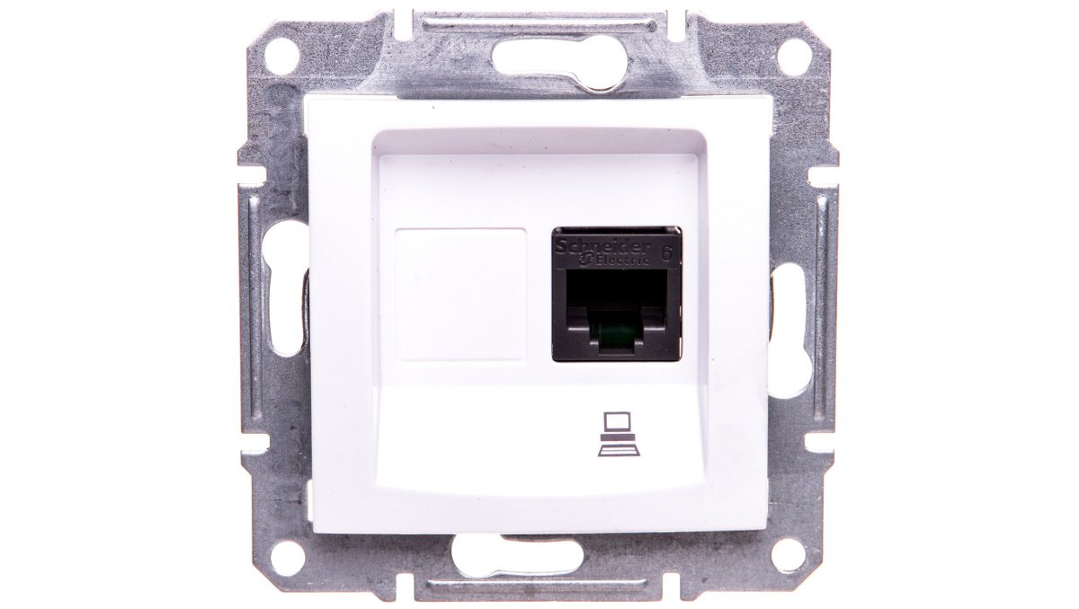 Schneider SEDNA BIAŁY GNIAZDO Komputer RJ45 KAT.6 NIEEKRANOWANE SDN4700121