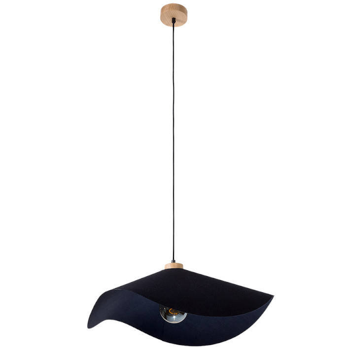 Britop Wisząca LAMPA vintage HATTU 1615119174 materiałowa OPRAWA kopułowy ZWIS hampton czarny