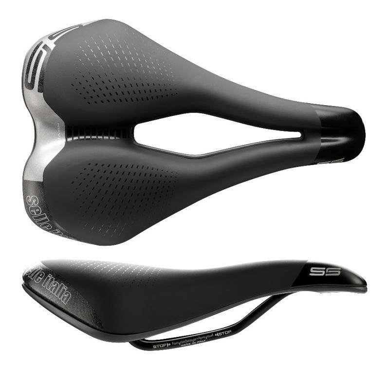 Siodło SELLE ITALIA MAX S 5 SUPERFLOW L (id match - L3) Fec Alloy 7, soft-tek, żelowe czarne (NEW)