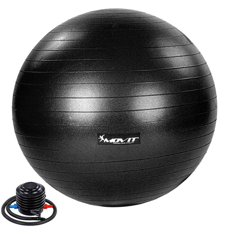 Movit Piłka gimnastyczna z pompką 75 cm czarna M75556