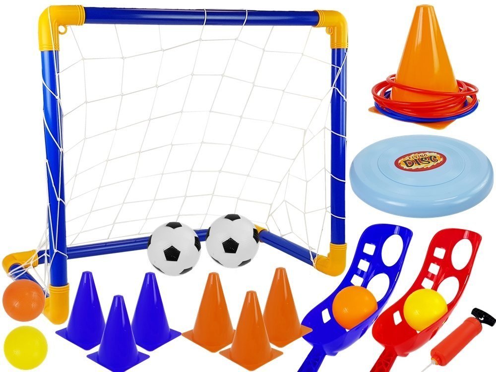 Import LEANToys Zestaw Gier Sportowych Zręcznościowe Piłka Nożna Bramka Frisbee 9191