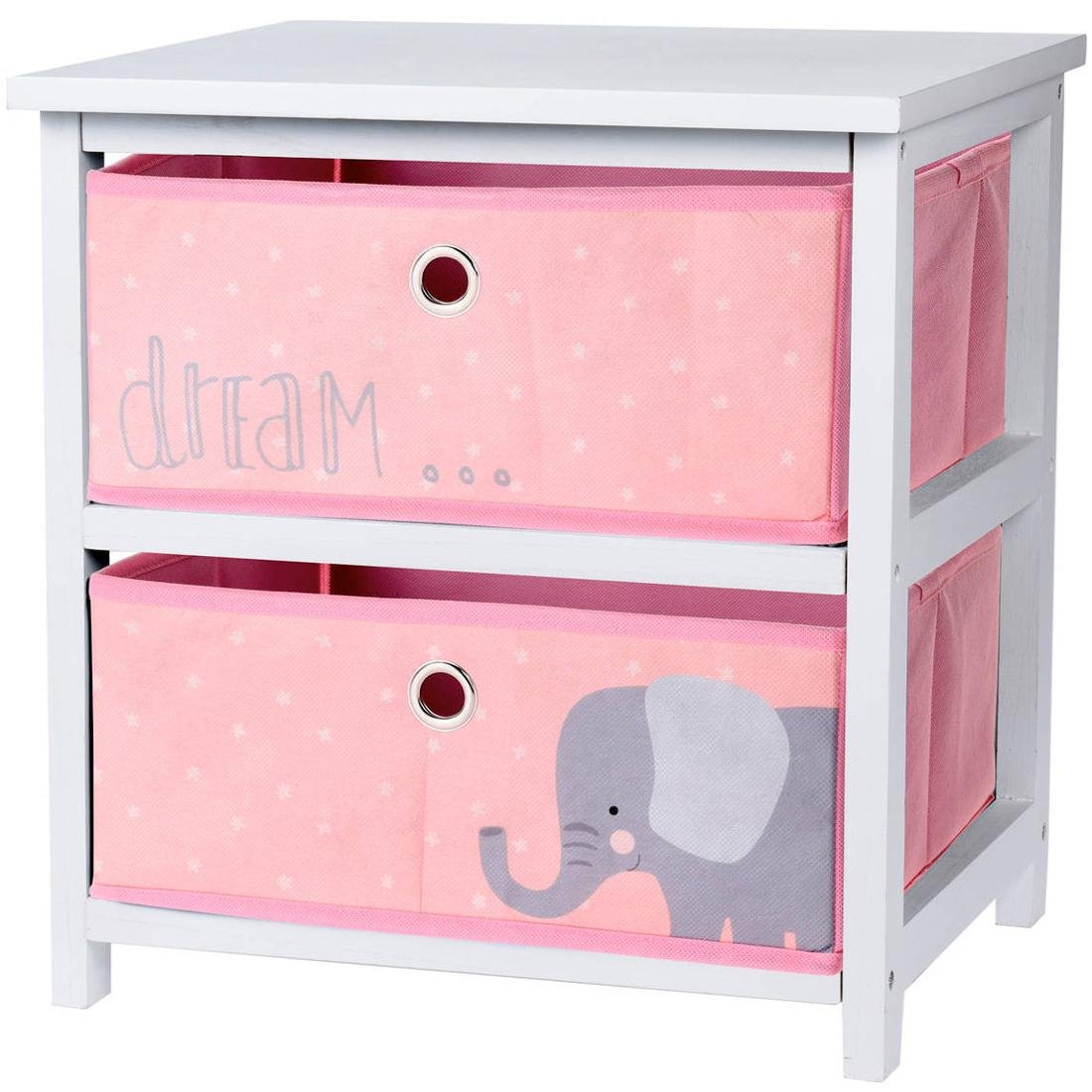 Home Styling Collection Szafka do pokoju dziecięcego z szufladami biało-różowa CP8500940