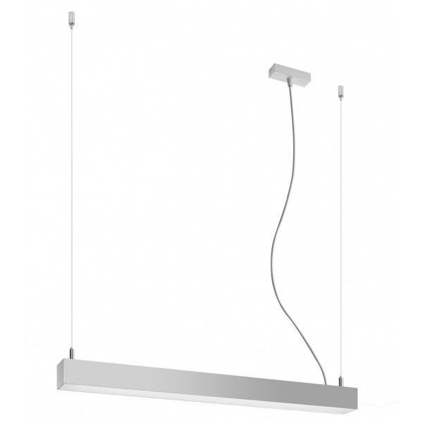 Thoro Nowatorska Lampa Wisząca PINNE 650 ALUMINIOWA SREBRNA SATYNA Minimalistyczny Design Żyrandol Sufitowy Regulacja Długości Moduł LED Ciepła Barwa Światła Oświetlenie nad Stół do Salonu Sypialni Oprawa T TH.031