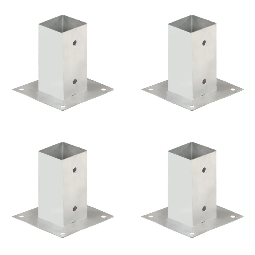 vidaXL Podstawy słupów, 4 szt., metalowe, 71 mm
