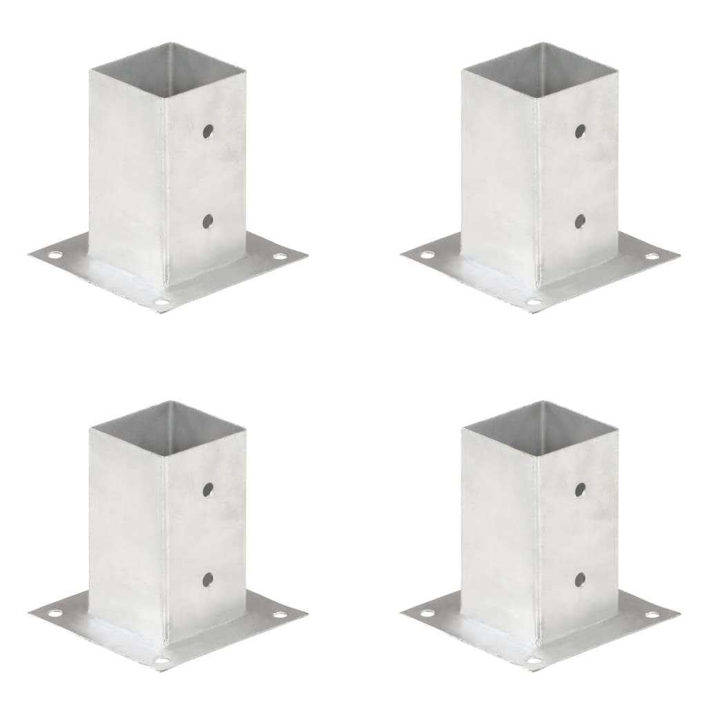 vidaXL Podstawy słupów, 4 szt., metalowe, 81 mm