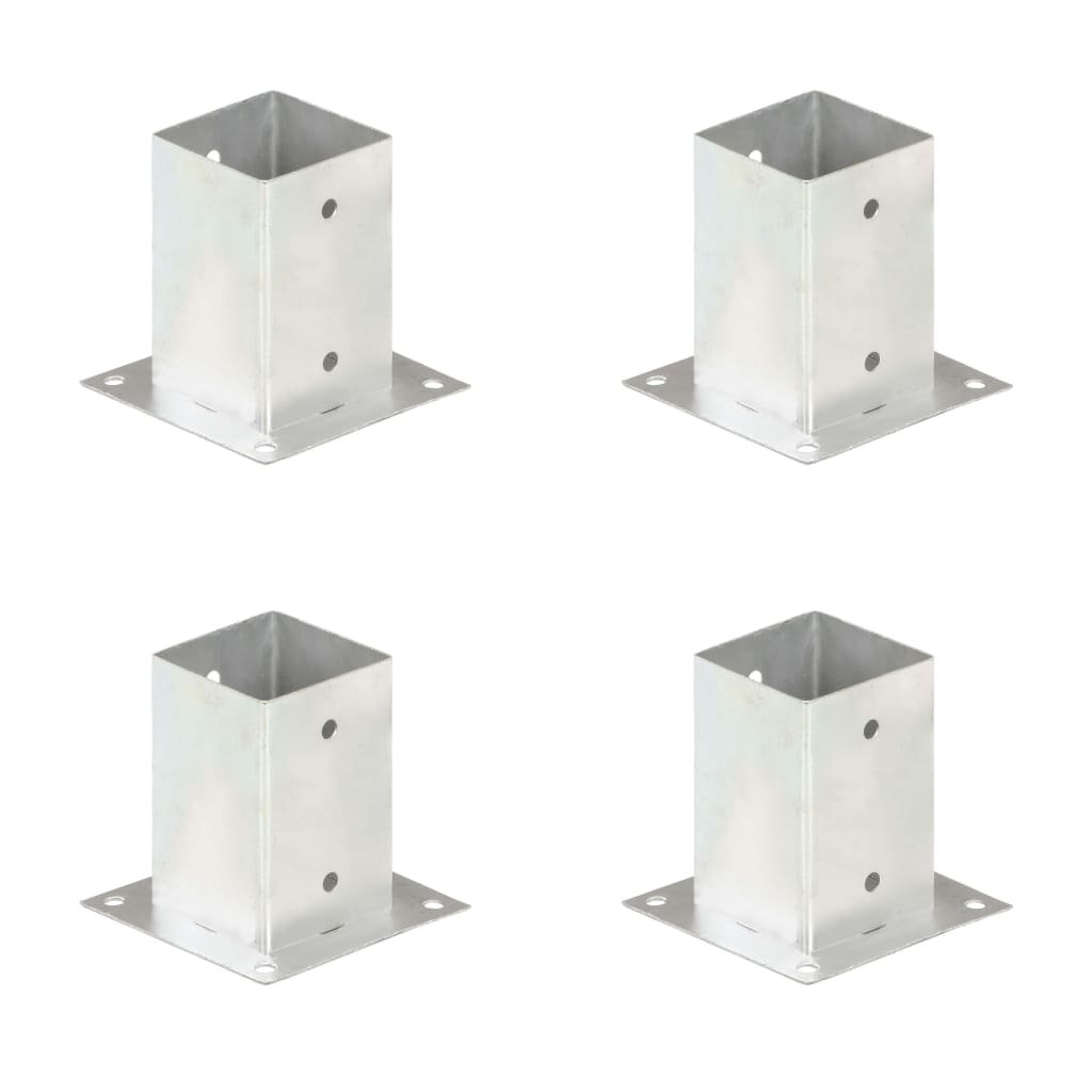 vidaXL Podstawy słupów, 4 szt., metalowe, 91 mm