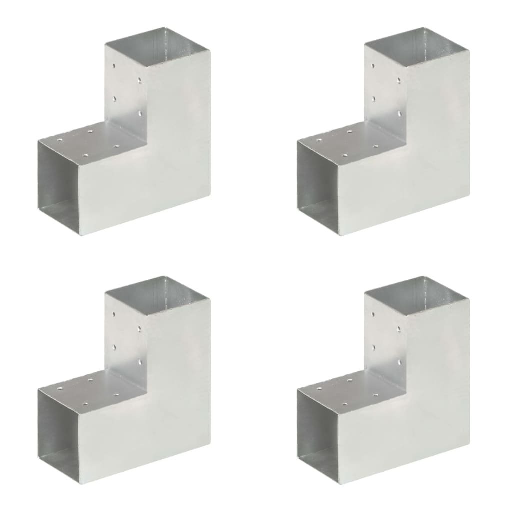 vidaXL Łączniki do słupków w kształcie L, 4 szt., metalowe, 91x91 mm