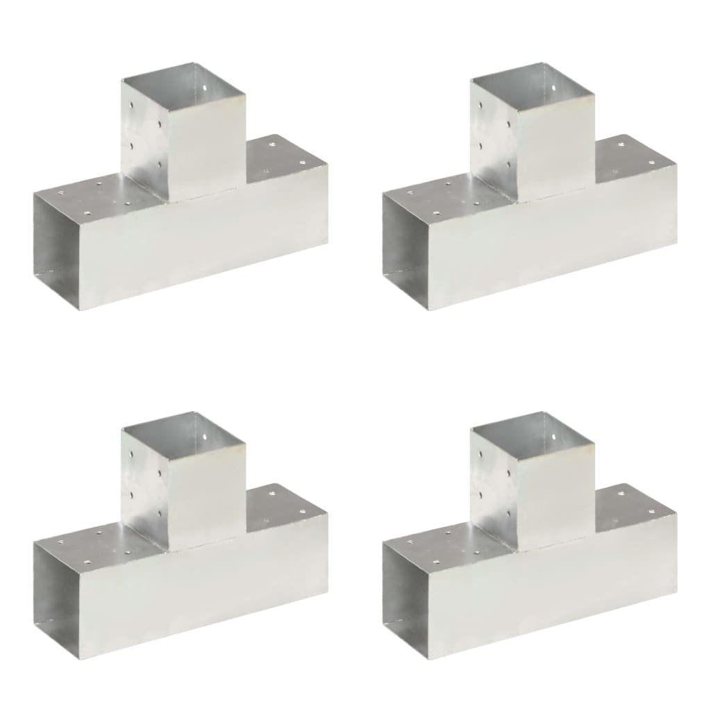 vidaXL Łączniki do słupków w kształcie T, 4 szt., metalowe, 91x91 mm