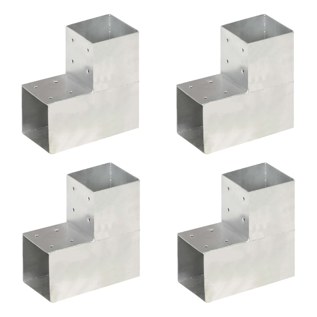 vidaXL Łączniki do słupków w kształcie L, 4 szt., metalowe, 101x101 mm