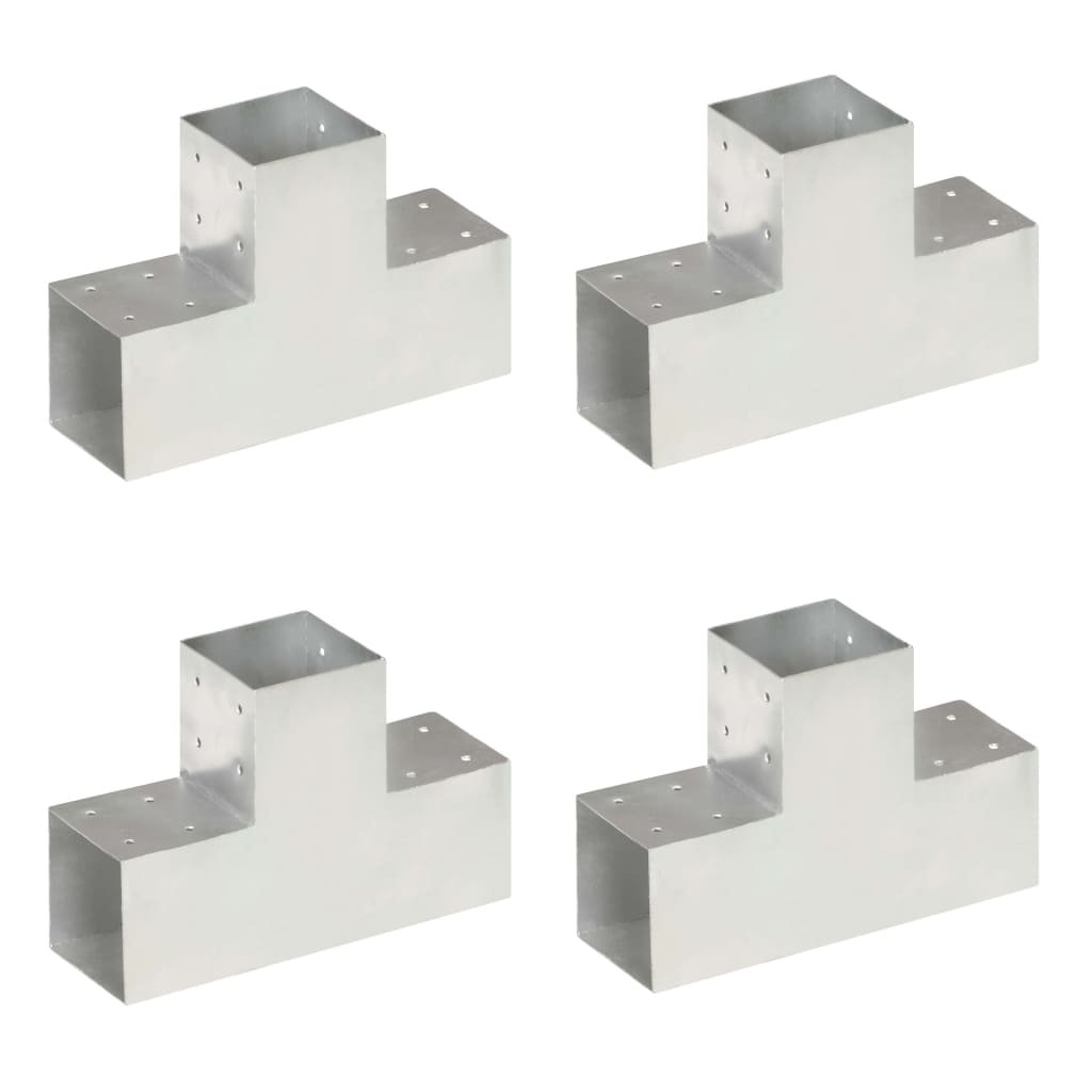 vidaXL Łączniki do słupków w kształcie T, 4 szt., metalowe, 101x101 mm