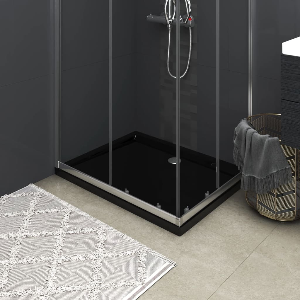 vidaXL Lumarko Prostokątny brodzik prysznicowy, ABS, czarny, 70 x 90 cm