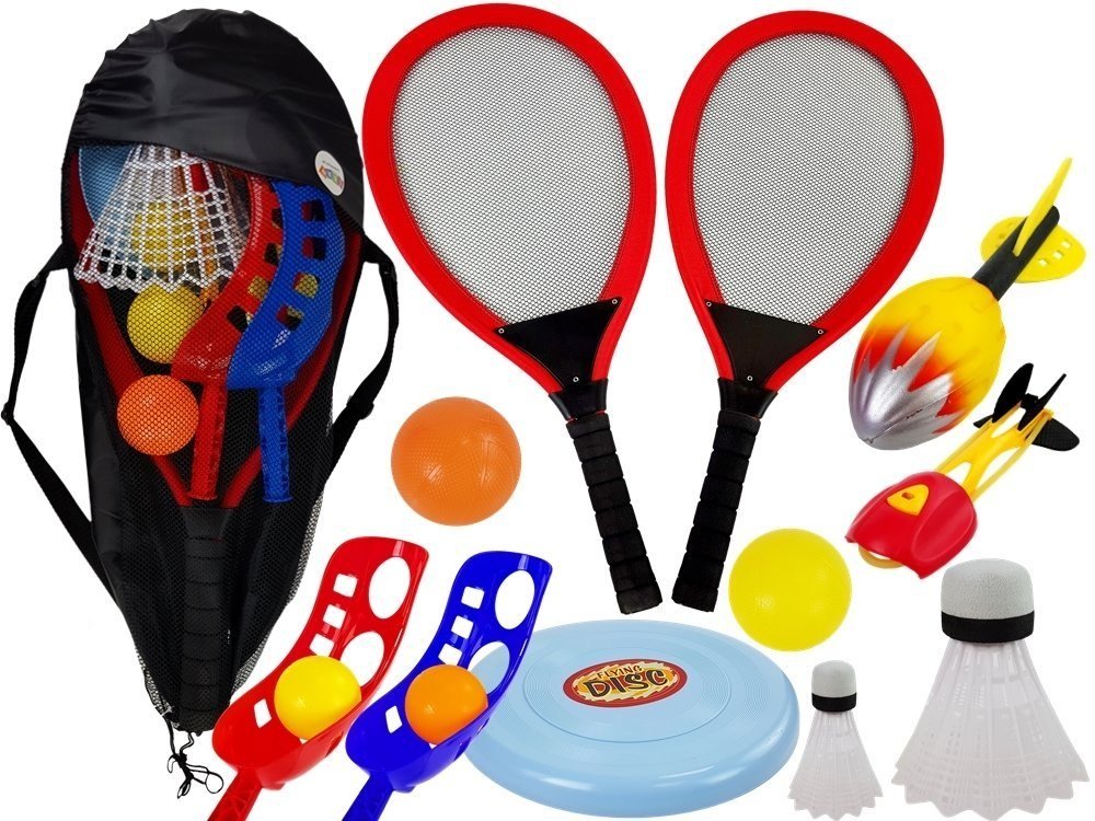 Import LEANToys Zestaw Gier Sportowych Zręcznościowe Piłki Koszyk Badminton LT-9185-0