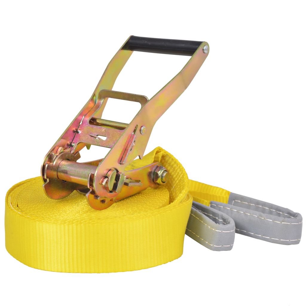 vidaXL Taśma do slackliningu, 15 m x 50 mm, 150 kg, żółta vidaXL