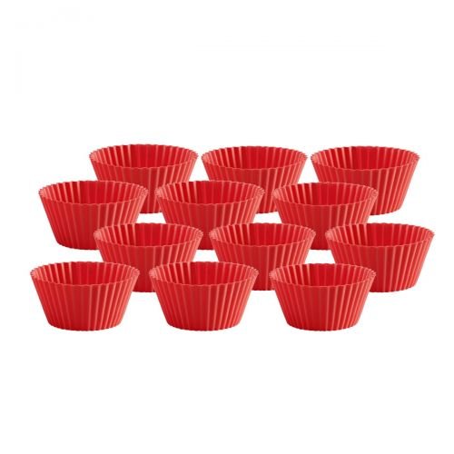 Lékué Classic  do muffinek, 12 sztuk, kolor czerwony 0240212R01M033