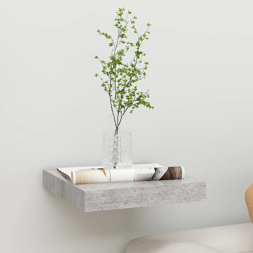 vidaXL Wisząca półka ścienna, szarość betonu, 23 x 23,5 x 3,8 cm, MDF vidaXL