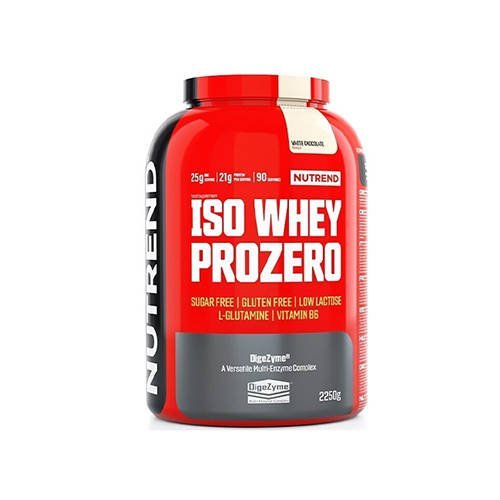 Nutrend Iso Whey Prozero [ 2250g ] - Izolat Białka Serwatki z Enzymami Trawiennymi, Witamina B6 i l-glutaminą