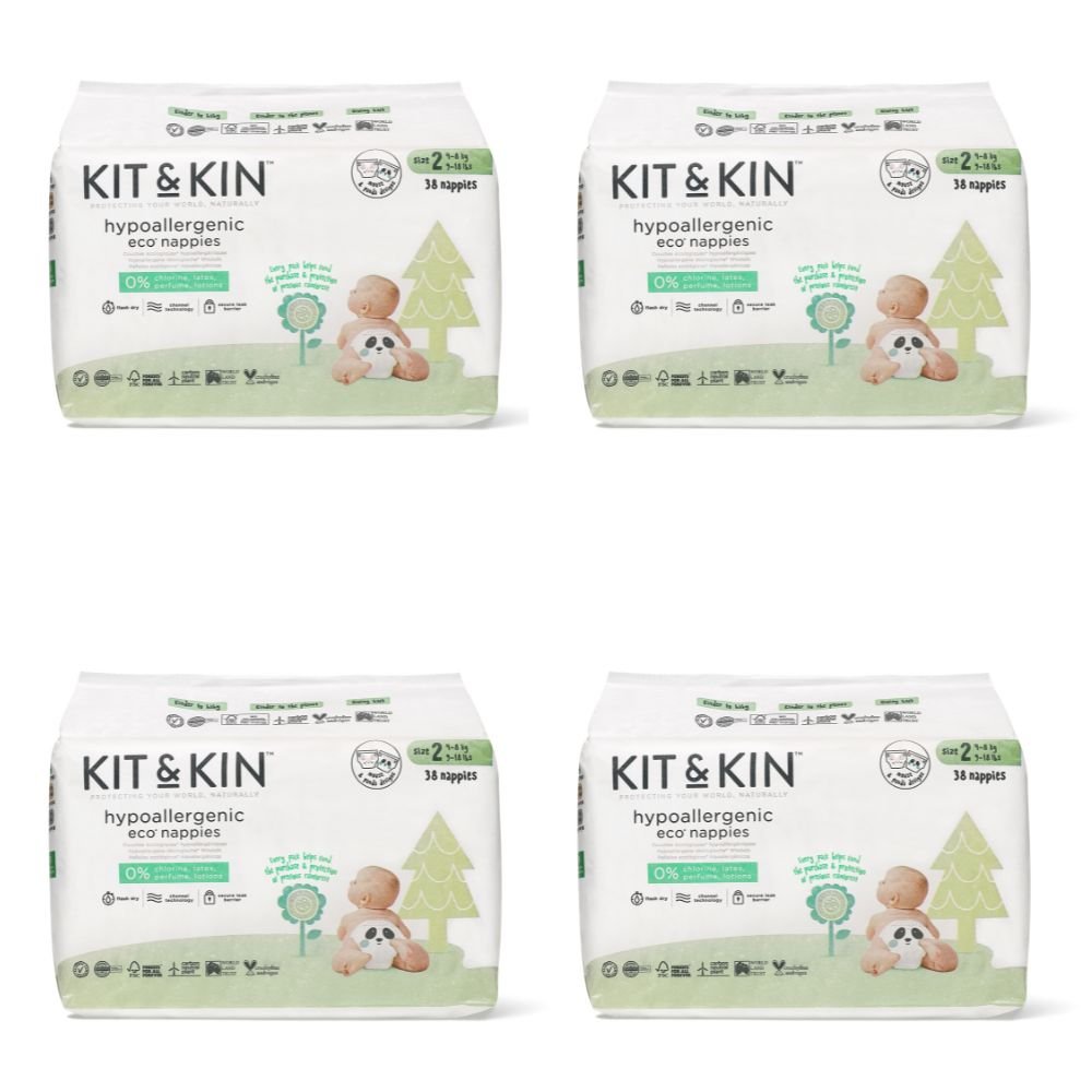Kit And Kin, Pieluchy jednorazowe, rozmiar 2 Midi, 4-8 kg, 160 szt.