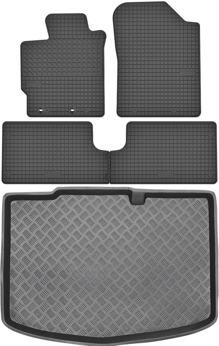 Toyota Yaris III Hatchback od 2011-2019r. Bagażnik MIX-PLAST 33042 + Dywaniki MOTOHOBBY 170905