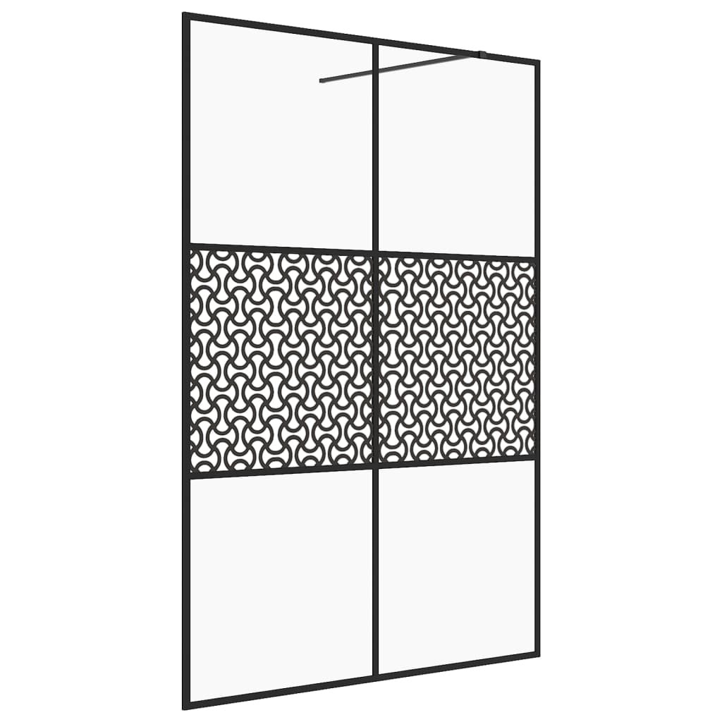 vidaXL Ścianka prysznicowa przezroczyste szkło ESG 140x195cm czarna 151032