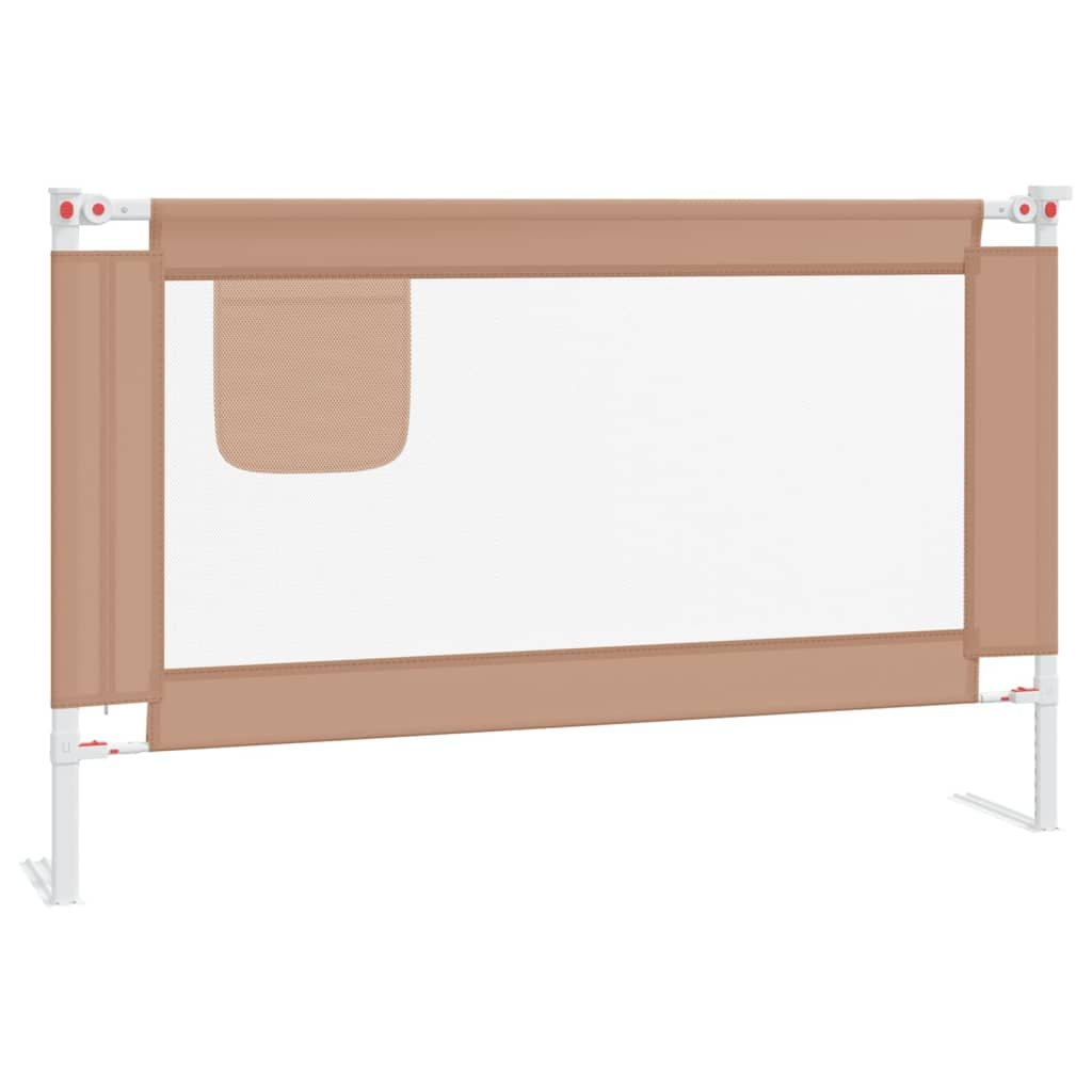 vidaXL Barierka do łóżeczka dziecięcego, taupe, 120x25 cm, tkanina