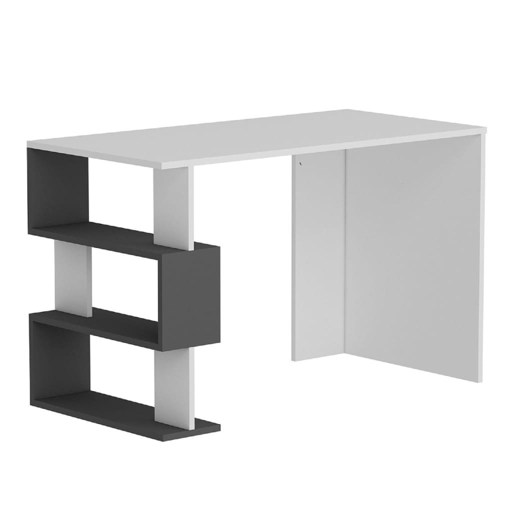 Homemania Biurko komputerowe Patara 120x60x75 cm, biel i antracyt Homemania