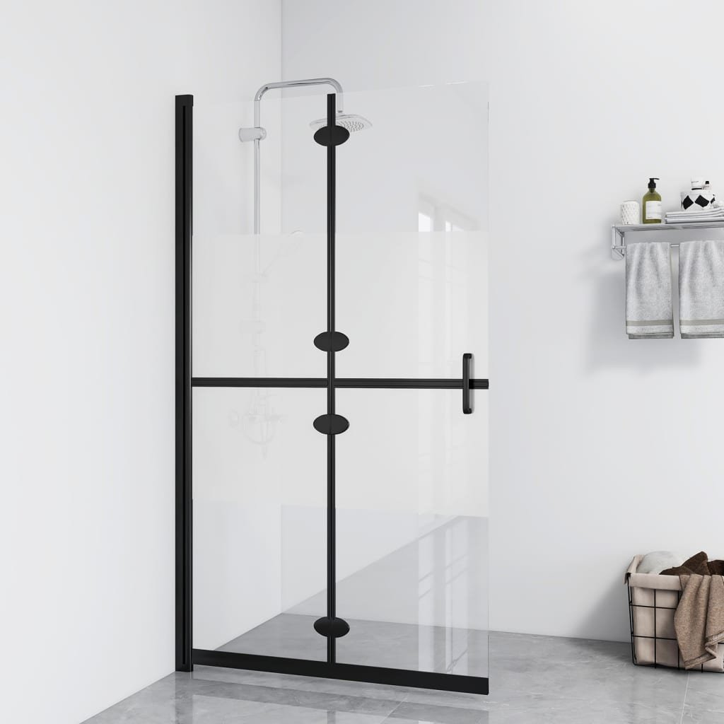 vidaXL Składana ścianka prysznicowa pół mrożone szkło ESG 80x190 cm 151187