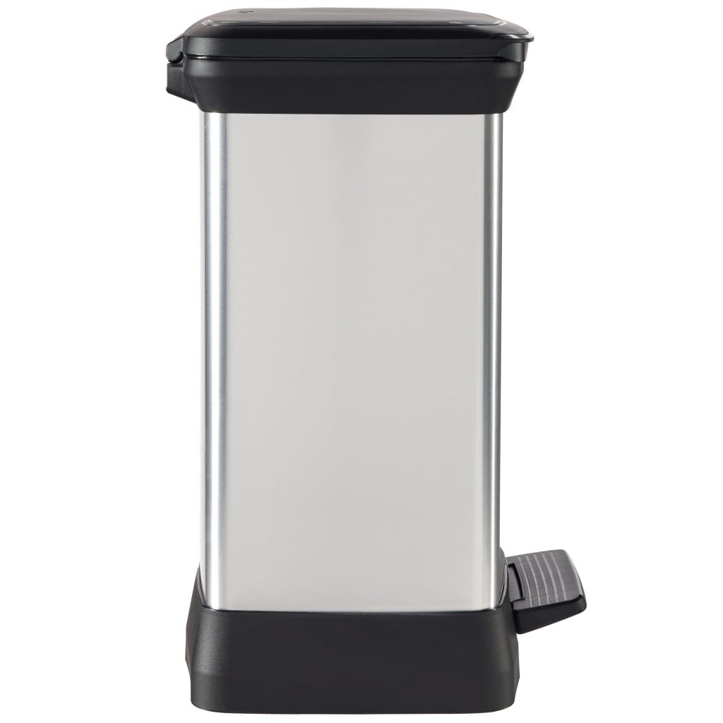Curver Kosz na śmieci Deco z pedałem, 30 L, srebrny, 240642 Keter Benelux