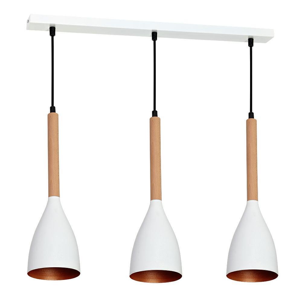 Lampa wisząca Muza 3 x 60 W E27 biała/złota 9108