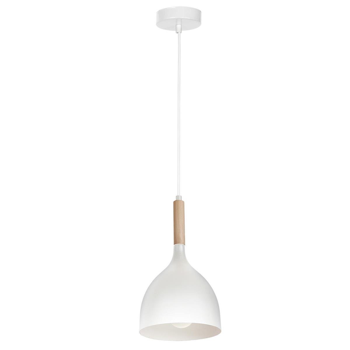 Luminex Noak wood 1194 lampa wisząca zwis 1x60W E27 biały / brązowy