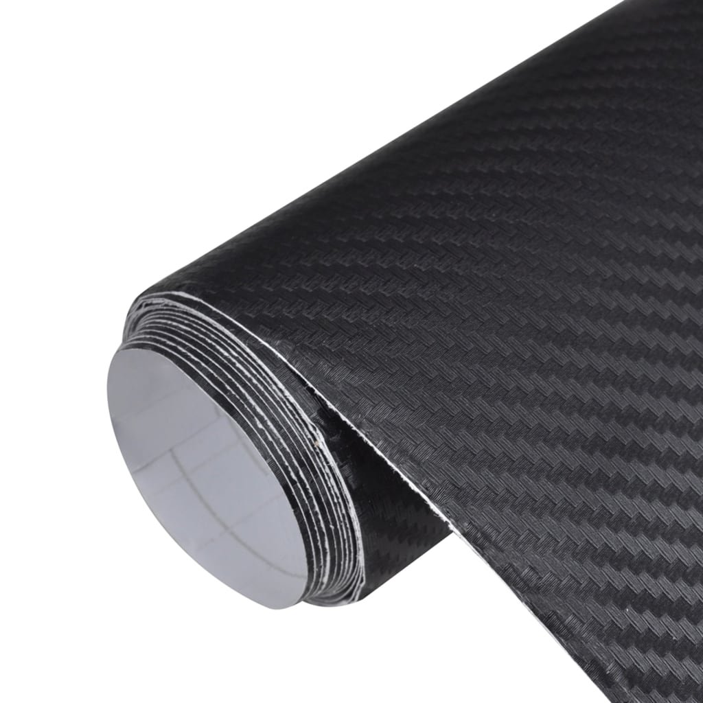 shumee Folie samochodowe 3D 2 szt. czarne 100x150 + 50x150 cm