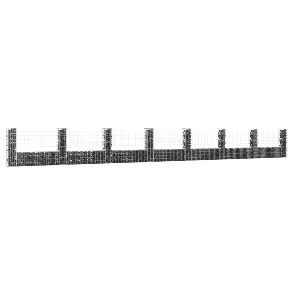 Vidaxl shumee shumee gabionowe z 8 słupkami żelazo 860x20x100 cm