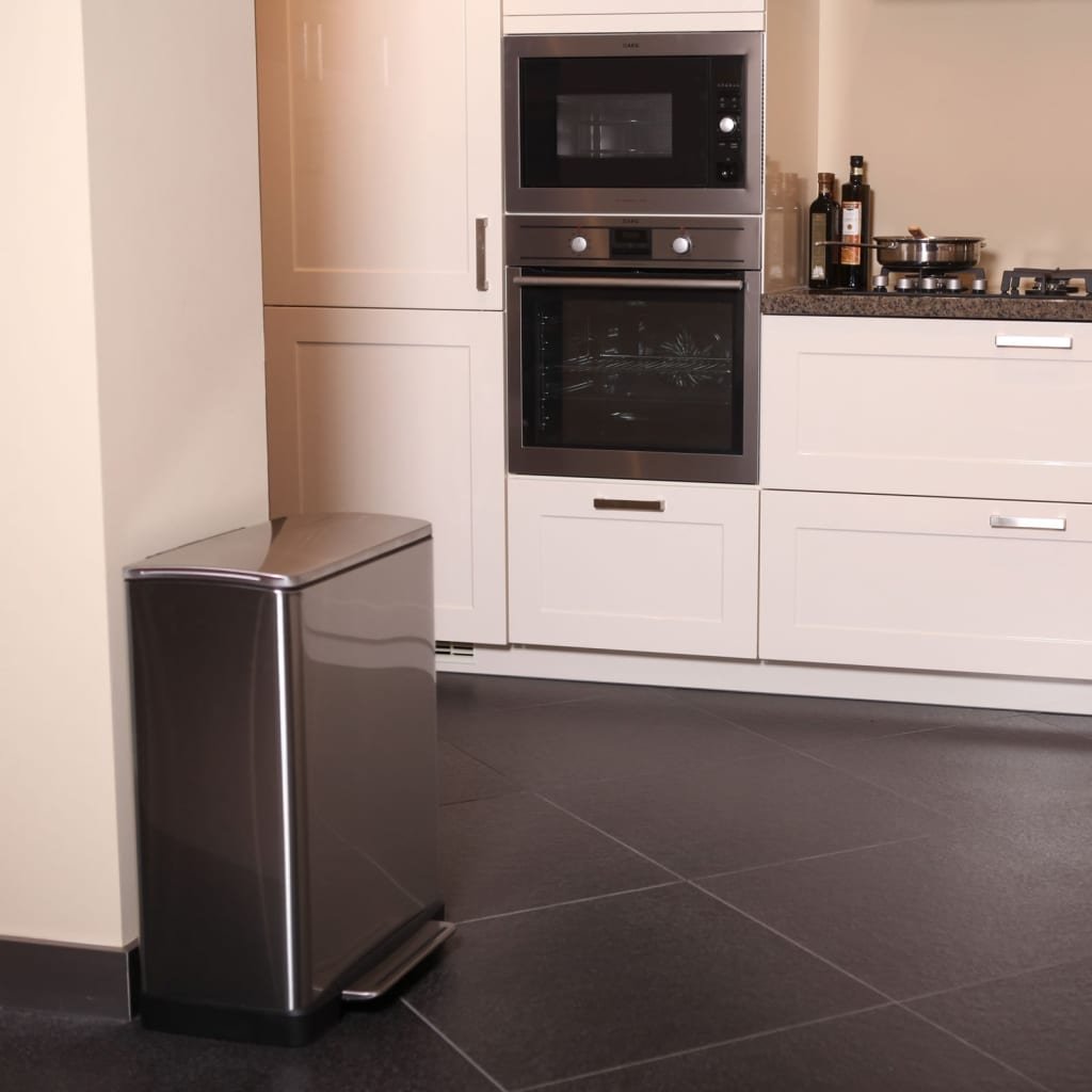 Vepa Bins EKO Kosz na śmieci z pedałem E-Cube, 50 L, matowy, srebrny