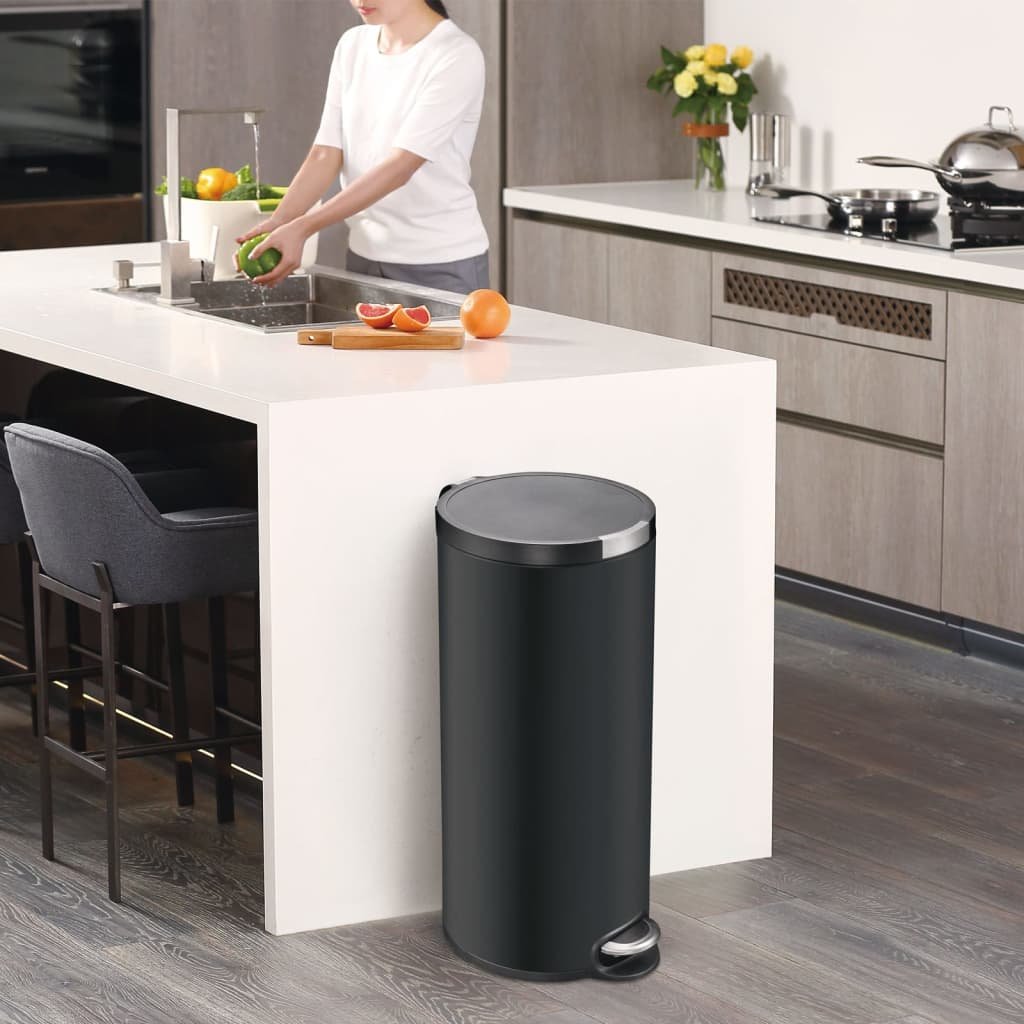 Vepa Bins EKO Kosz na śmieci z pedałem Artistic 30 L, matowy, czarny