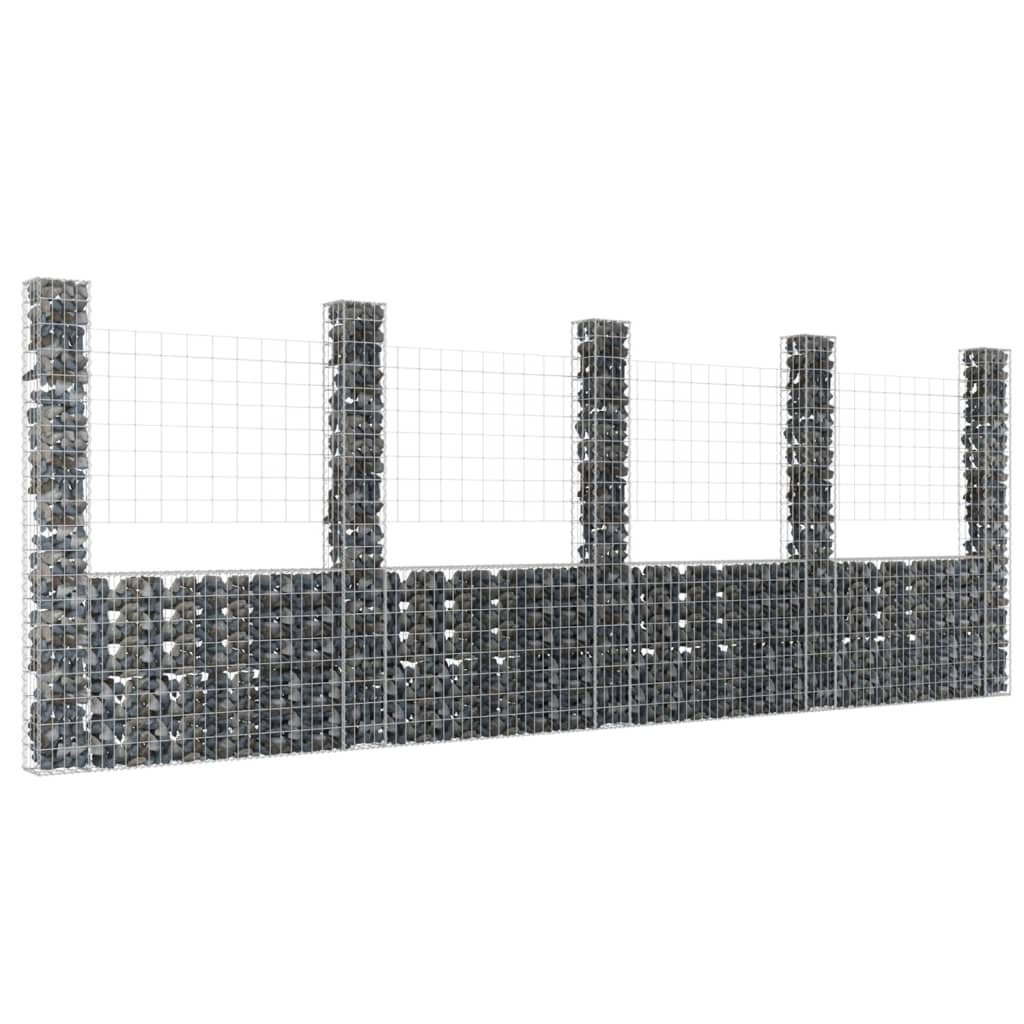 Vidaxl shumee shumee gabionowe z 5 słupkami żelazo 500x20x200 cm