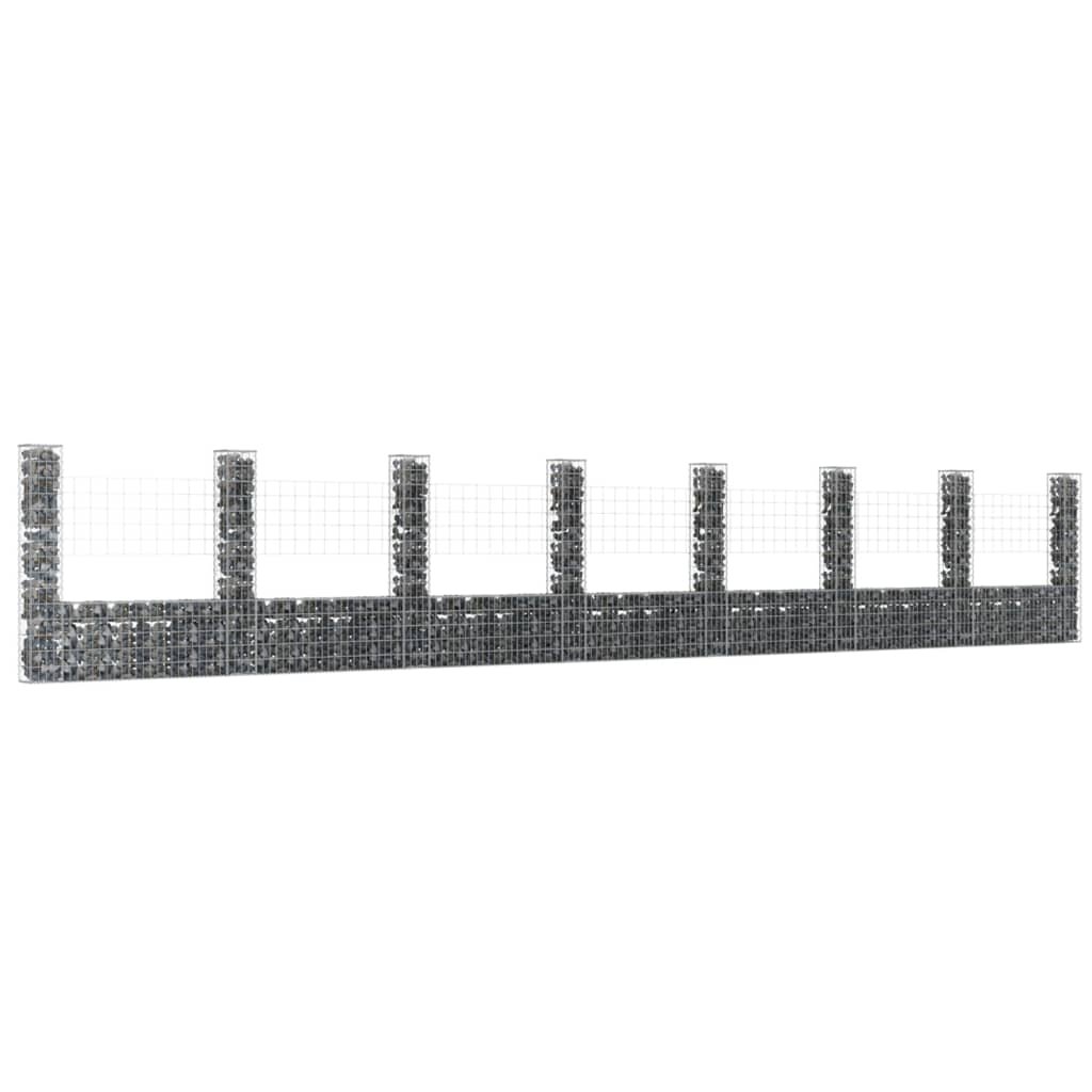 Vidaxl shumee shumee gabionowe z 8 słupkami żelazo 860x20x150 cm