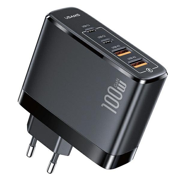 Usams Ładowarka Sieciowa 2xUSB-C+2xUSB T44 100W (only head) PD3.0 +QC3.0 Fast Charging czarny/black CC145TC01 (US-CC145) Usa001045