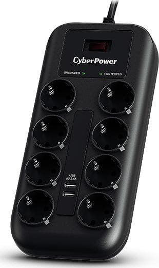 CyberPower Listwa zasilająca Professional przeciwprzepięciowa 8 gniazd 1.8m czarny P0820SUF0-DE P0820SUF0-DE