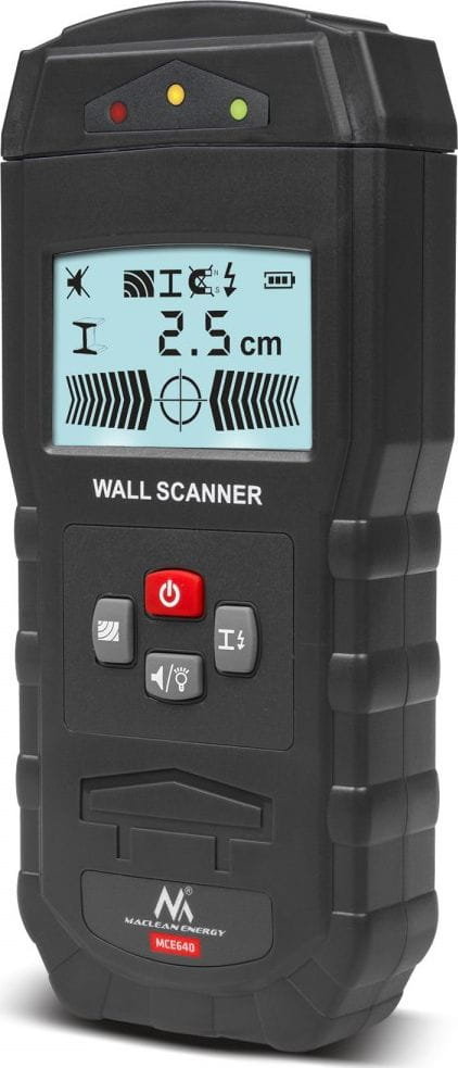 Maclean Detektor lokalizator wykrywacz kabli Maclean ,  przewodów , drewna ,metalu w ścianach , etui i bateria w zestawie, MCE640 CEN-69403