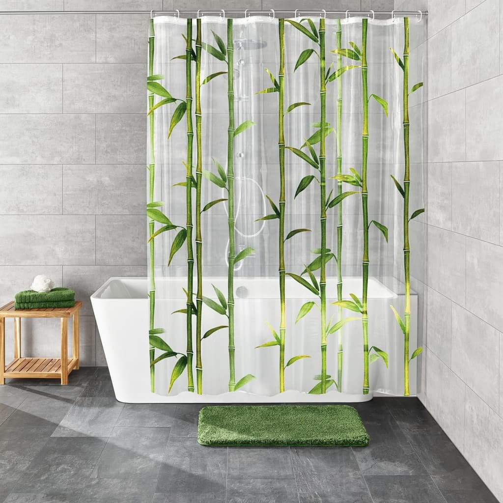 Kleine Wolke Zasłona łazienkowa Bambu 180×200 cm zielona