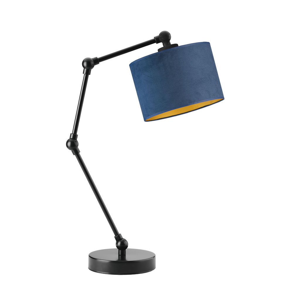 Lampka Nocna Z Regulowanym Stelażem Asmara Velur, Grantowy Ze Złotym Wnętrzem