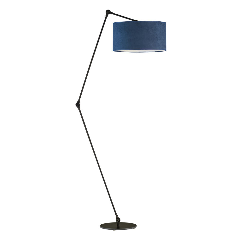 Regulowana Lampa Podłogowa Bari Velur, Granatowy