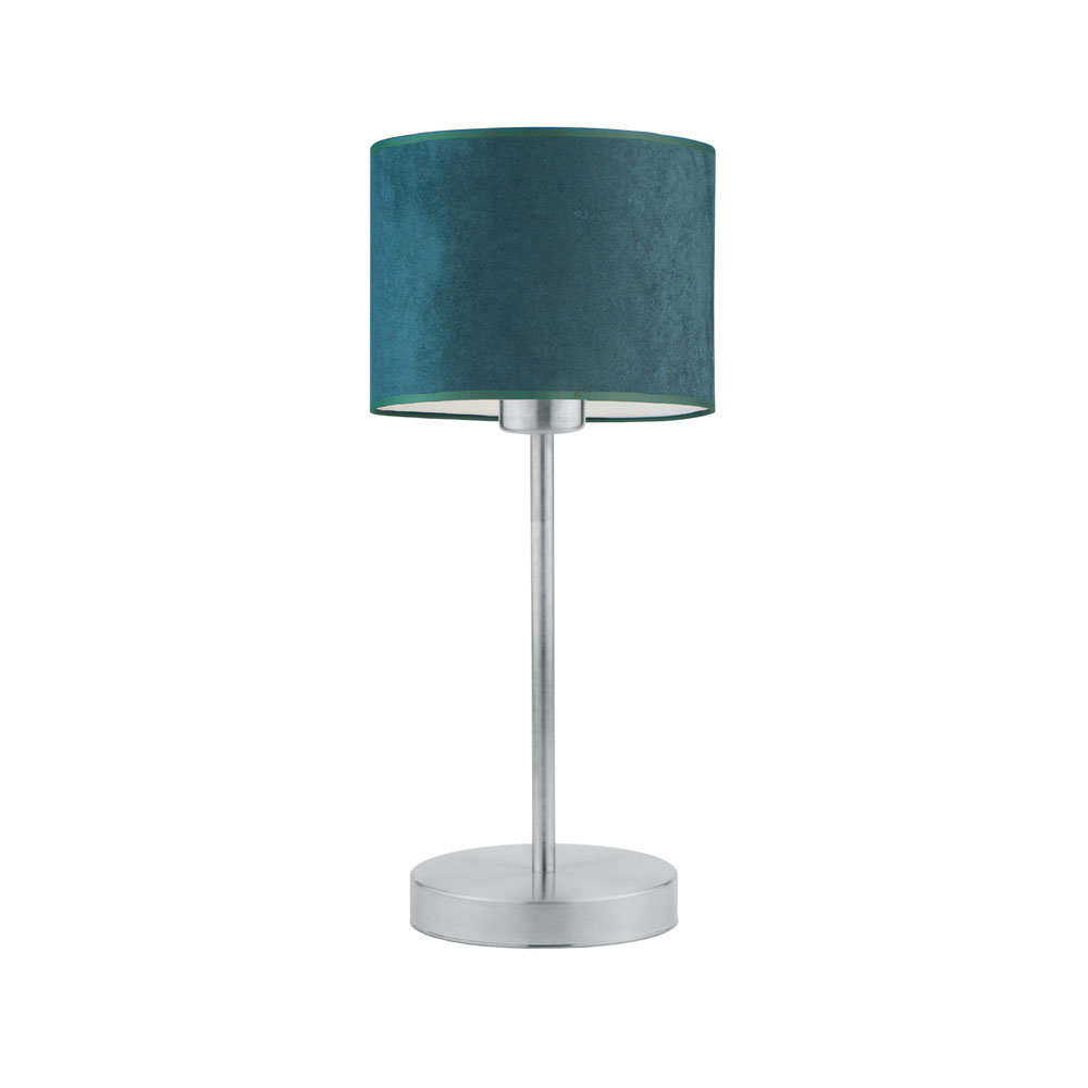 Elegancka Lampka Nocna Z Welurowym Kloszem Nicea Velur, Zieleń Butelkowa