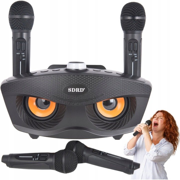 Profesjonalny Zestaw Do Karaoke Ze Stacją + Dwa Mikrofony Bluetooth 4.2
