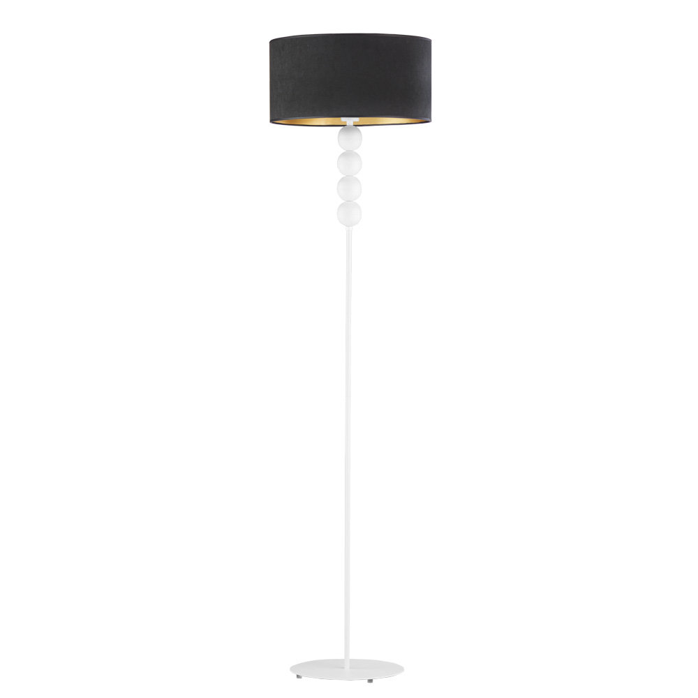 Lampa Podłogowa Z Dekoracyjnymi Kulami Bermudy Velur, Czarny Ze Złotym Wnętrzem