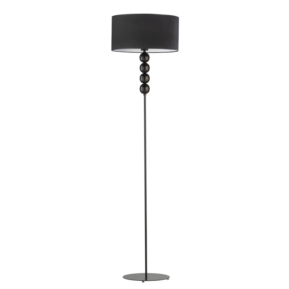 Czarna Metalowa Lampa Podłogowa Z Dekoracyjnymi Kulami Bermudy Velur, Czarny