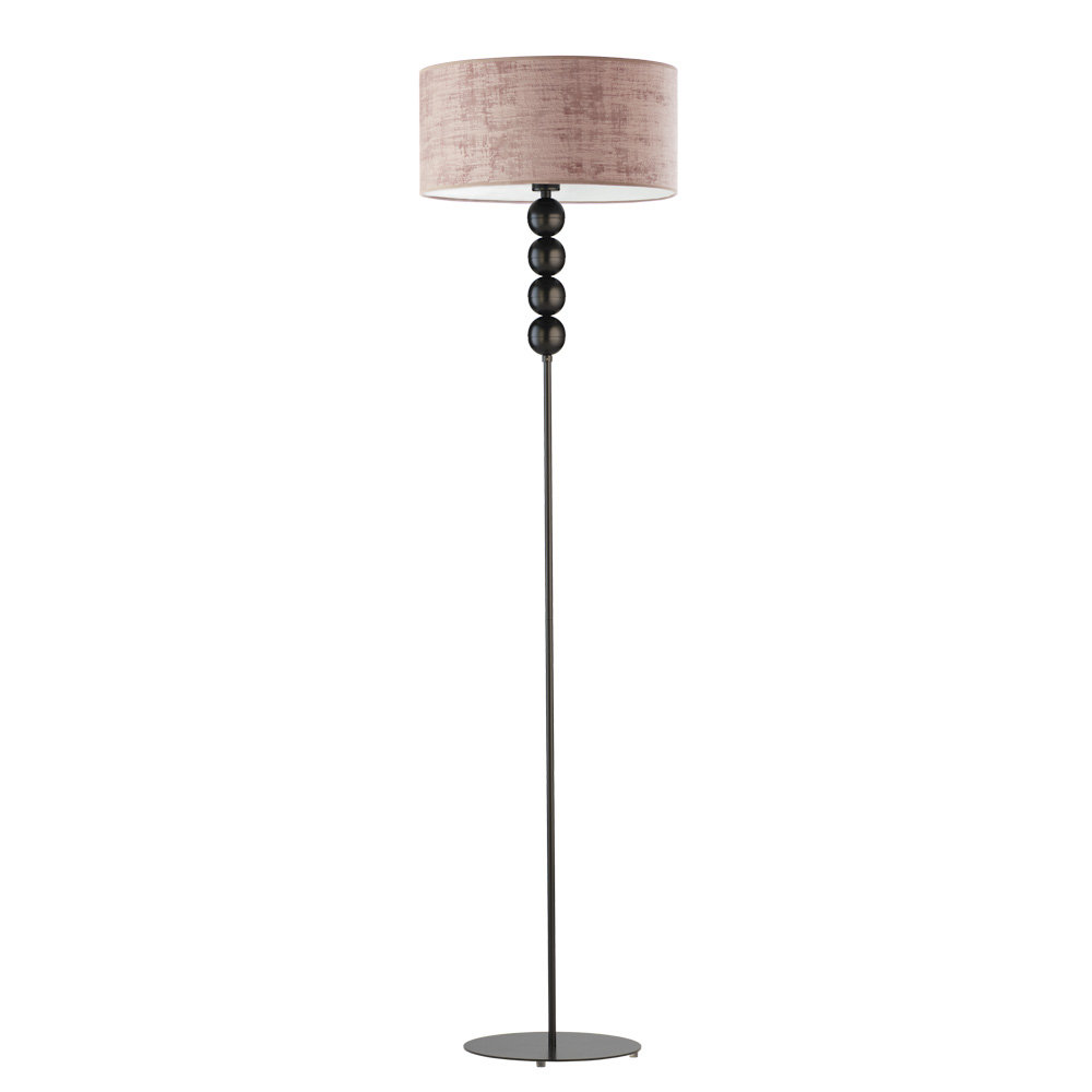 Czarna Metalowa Lampa Podłogowa Z Dekoracyjnymi Kulami Bermudy Velur, Czarny
